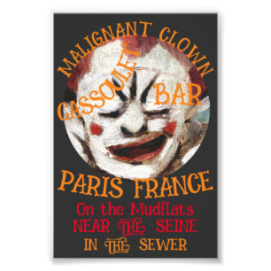 IMPRESSION PHOTO CASSOULET AU CLOWN MALIN BAR PARIS FRANCE