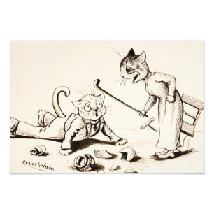 Impression Photo Cat Life par Louis Wain