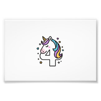 Impression Photo Celebrate Happy 4 Years Old Birthday Party For Gir