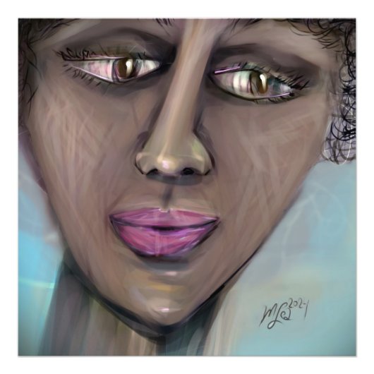 Impression Photo Center Held Modern Feminine Portrait  (Devant)