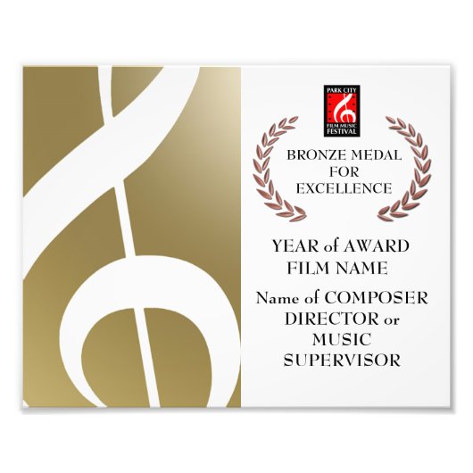 Impression Photo Certificat d'attribution de bronze (Devant)