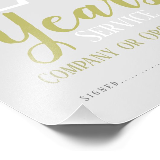 Impression Photo Certificat d'attribution de service long (Coin)