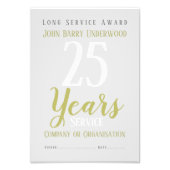 Impression Photo Certificat d'attribution de service long (Devant)