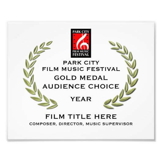 Impression Photo Certificat de médaille d'or 10" x 8" (Devant)