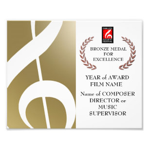 Impression Photo Certificat en bronze de récompense