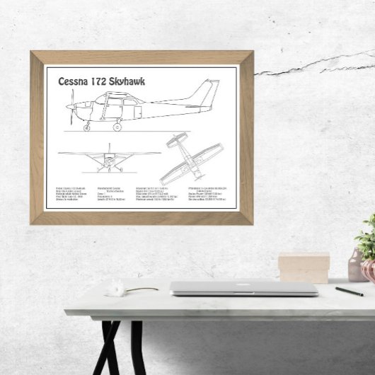 Impression Photo Cessna 172 Skyhawk - Plan directeur de l'avion BD