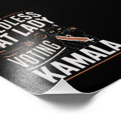 Impression Photo Cette dame aux chats sans enfants vote Kamala (Coin)