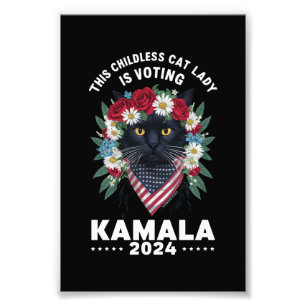 Impression Photo Cette dame de chats sans enfant vote Kamala