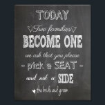 Impression Photo Chalkboard Mariage signer deux familles devenir un<br><div class="desc">Symbole de style de tableau de bord mignon pour votre mariage.</div>