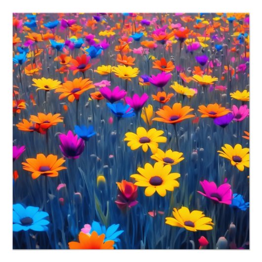 Impression Photo Champ Coloré De Fleurs (Devant)