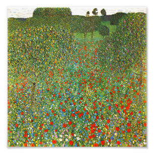Impression Photo Champ de coquelicots de Gustav Klimt