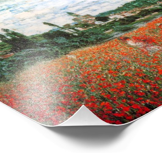 Impression Photo Champ de Monet de Red Poppies (Coin)