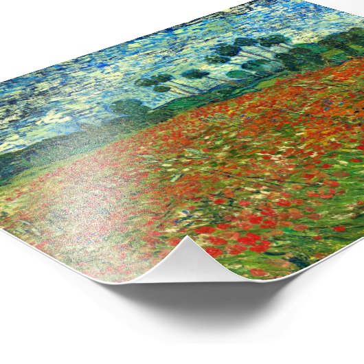 Impression Photo Champ de pavot par Vincent Van Gogh (Coin)