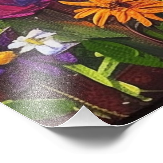 Impression Photo Champ fleur sauvage Peinture acrylique (Coin)