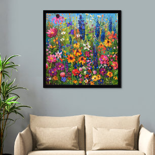 Impression Photo Champ fleur sauvage Peinture acrylique