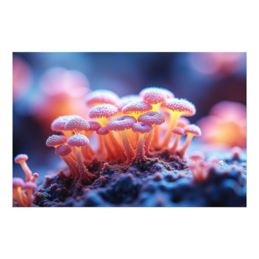 Impression Photo Champignons roses Dreamy - Macro nature douce (Devant)