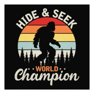 Impression Photo Champion du Monde de Cache-Cache Sasquatch