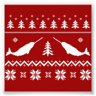 Impression Photo Chandail laid de Noël de Narwhal