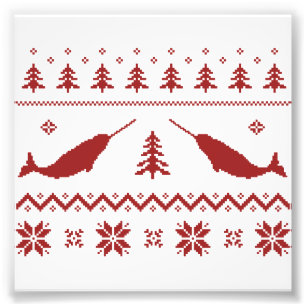 Impression Photo Chandail laid de Noël de Narwhal