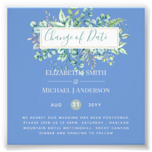 Impression Photo Changement de plan Date Greenery Eucalyptus Event