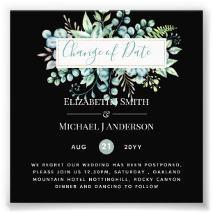 Impression Photo Changement de plan Date Greenery Eucalyptus Event