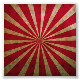 Impression Photo Chapiteau de Cirque Vintage Étoiles Lignes Rouges