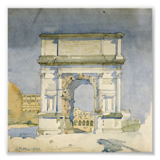 Impression Photo Charles Rennie Mackintosh - L'Arc de Titus, Rome (Devant)