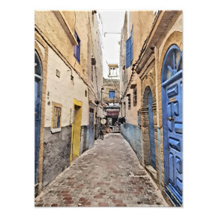 Impression Photo Charmant petit chemin étroit dans un quartier hist