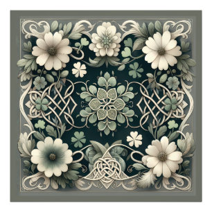 Impression Photo Charme floral du trèfle celtique