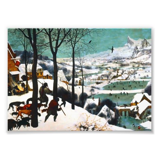 Impression Photo Chasseurs dans le paysage de neige Pieter Bruegel (Devant)