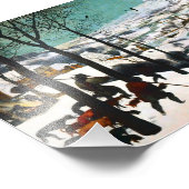 Impression Photo Chasseurs dans le paysage de neige Pieter Bruegel (Coin)