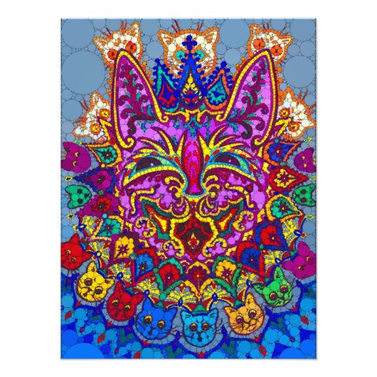 Impression Photo Chat avec collier de chat par Après Louis Wain (Devant)