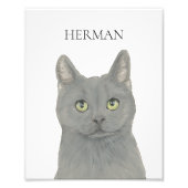 Impression Photo Chat Chartreux Gris Personnalisé (Devant)