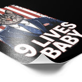 Impression Photo Chat dans une suite avec la coiffure Trump Drapeau (Coin)