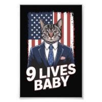 Chat dans une suite avec la coiffure Trump Drapeau