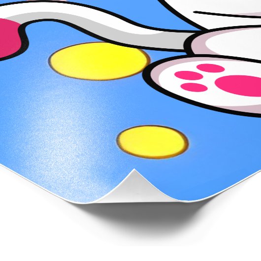 Impression Photo Chat de dessin blanc (Coin)