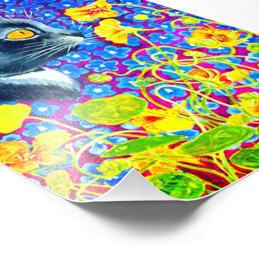 Impression Photo Chat en fleurs (Coin)