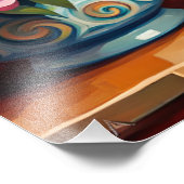 Impression Photo Chat et bouquets siamois dans Vases aquarelle (Coin)