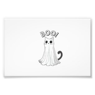 Impression Photo Chat fantôme mignon Kitty Halloween chaton effraya