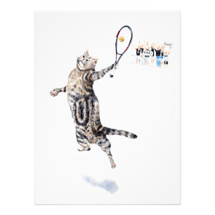 Impression Photo Chat Jouant Au Tennis