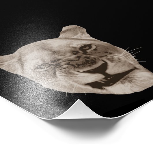 Impression Photo Chat Lion Fâché (Coin)