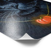 IMPRESSION PHOTO CHAT NOIR HALLOWEEN AVEC PENDENTIF DE POMPING 4" X (Coin)