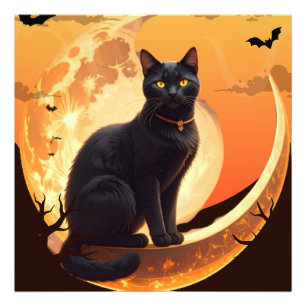 Impression Photo Chat noir Halloween moderne