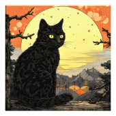 Impression Photo Chat noir Ukiyo-e (Devant)