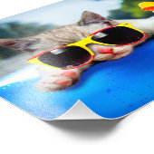 Impression Photo Chat portant des lunettes de soleil se relaxant su (Coin)