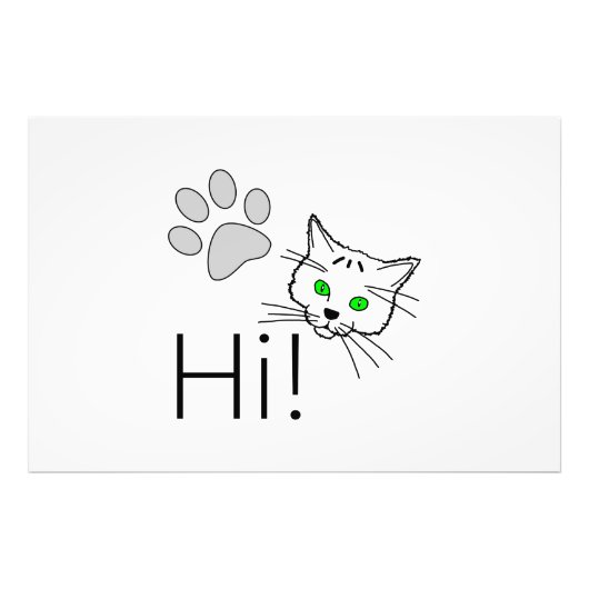 Impression Photo Chat - Salut ! (Devant)