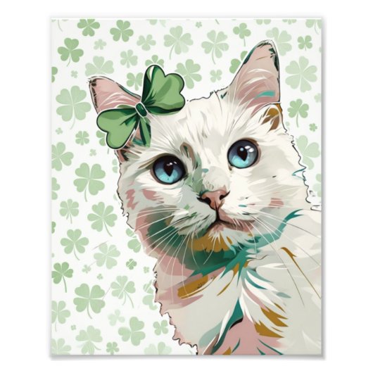 Impression Photo Chat shamrock aux yeux bleus (Devant)