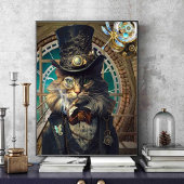 Impression Photo chat steampunk dans l'affiche du clocktower