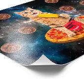 Impression Photo Chat sur une pizza mangeant de la glace lolly (Coin)