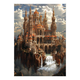 Impression Photo Château de fantasy gothique dans le paysage de rêv